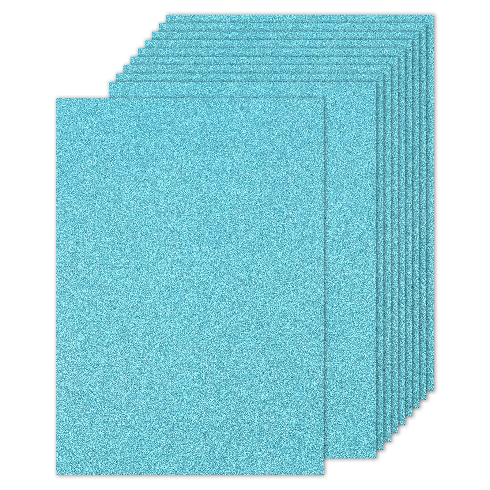 PATIKIL 10 Sheets Light Blue Glitter Cardstock Paper