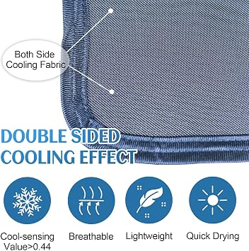 Ailemei Direct Cooling Throw Blanket for Hot Sleepers,Double Sided Cold Effect, Lightweight Breathable Summer Bed Blanket for Couch,Transfer Heat to Keep Body Cool Night Sweats,50x60