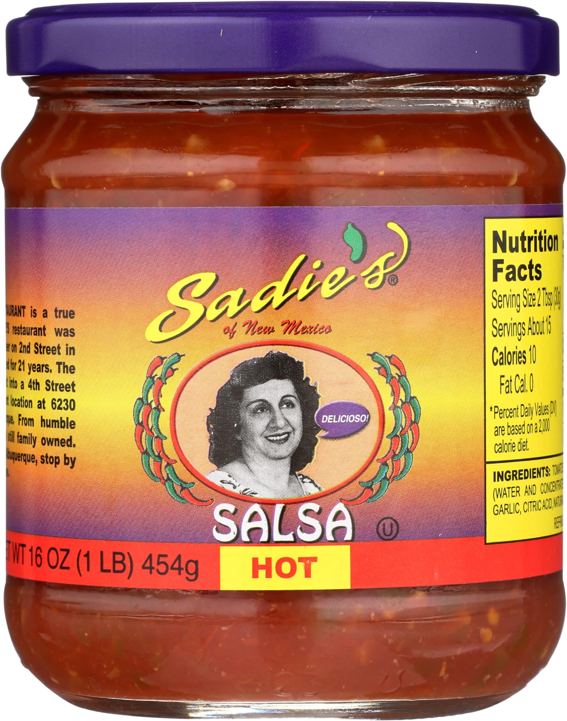 Amazon.com: Sadie's Hot Salsa, Non GMO, Vegan, 16 Ounce (Pack of 1)