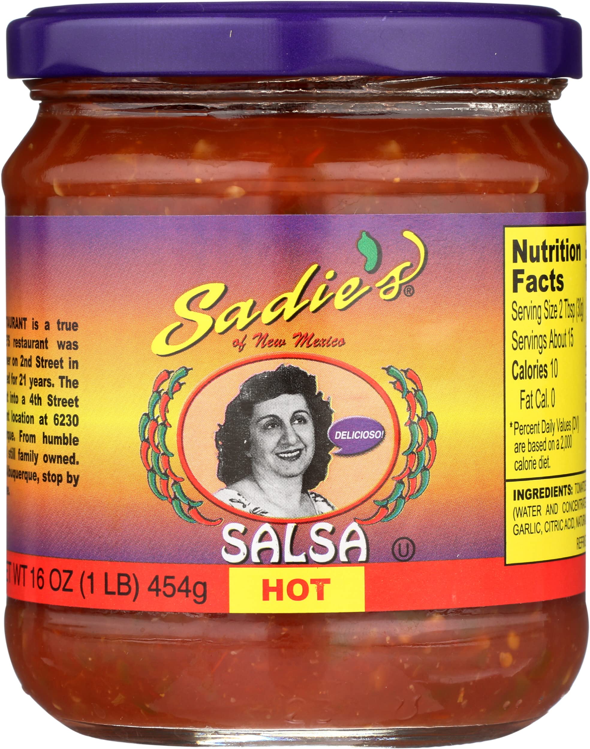 Amazon.com: Sadie's Hot Salsa, Non GMO, Vegan, 16 Ounce (Pack of 1)