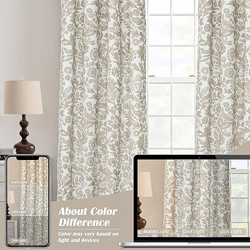 Miniatura 8 de DriftAway Julia - Cortinas opacas de acuarela para oscurecer la habitación, con aislamiento térmico, ahorro de energía, 2 capas, 2 paneles de cada