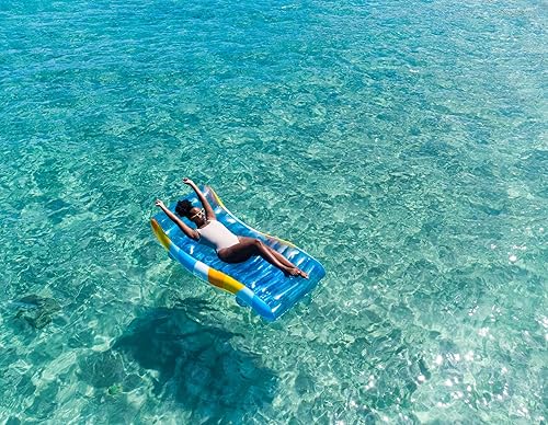 Miniatura 6 de PoolCandy Tumbona flotante Good Vibes. El último flotador inflable 2 en 1 lujoso y duradero; es una silla lounge en tierra o en agua.