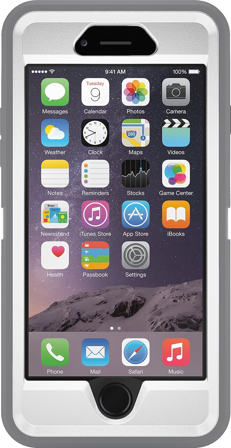 OTTERBOX iPhone 6 ONLY Case - DEFENDER SERIES Retail Packaging - Glacier (White/Gunmetal Grey) (4.7 inch)