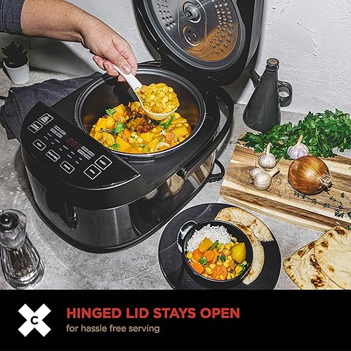 Vista 15 de Crux Arrocera sin inducción de 12 tazas, multicocina, vaporizador de alimentos, olla de cocción lenta, olla, comidas saludables fáciles de una olla