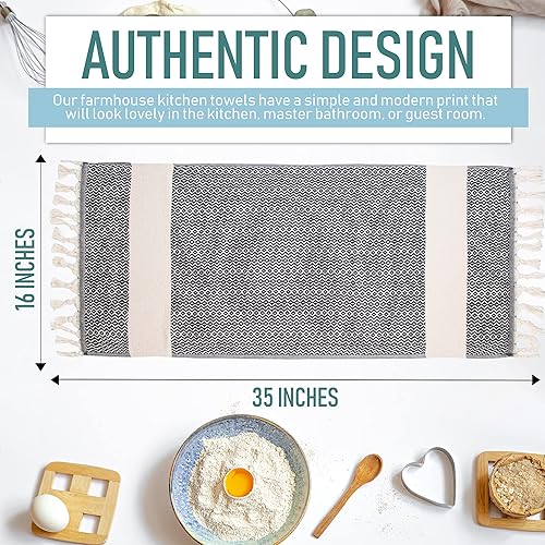 Miniatura 7 de Toallas de mano turcas para baño  2 toallas de baño decorativas  Toallas de cocina de granja 100% algodón  Toallas de mano bohemias de 16 x 35