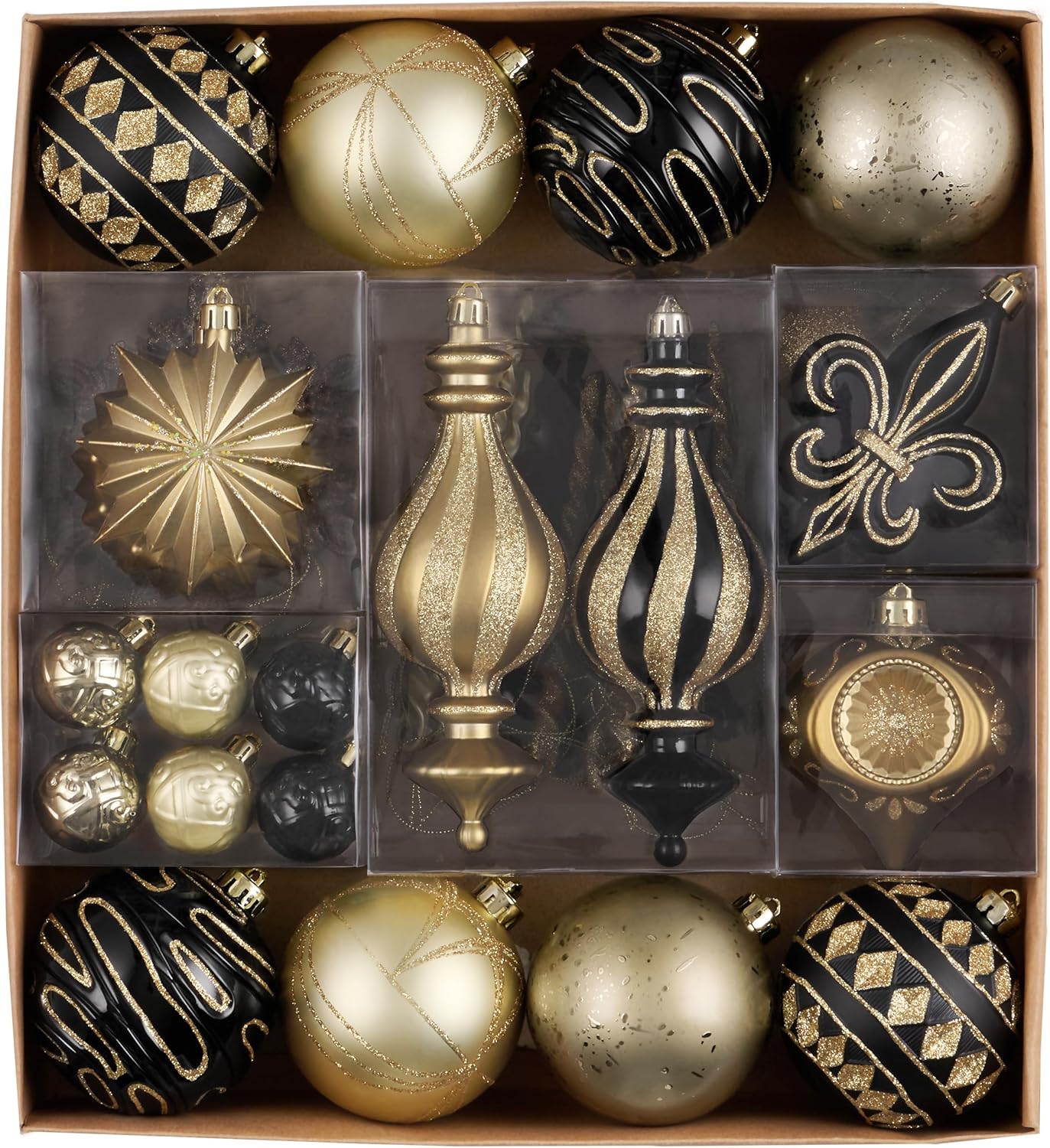 Valery Madelyn Ornaments for Christmas Trees, 60ct Red Green Blue and Gold Shatterproof Christmas Tree Decorations, Luxury Hanging Ball Ornaments Bulk for Xmas Holiday Party Decor