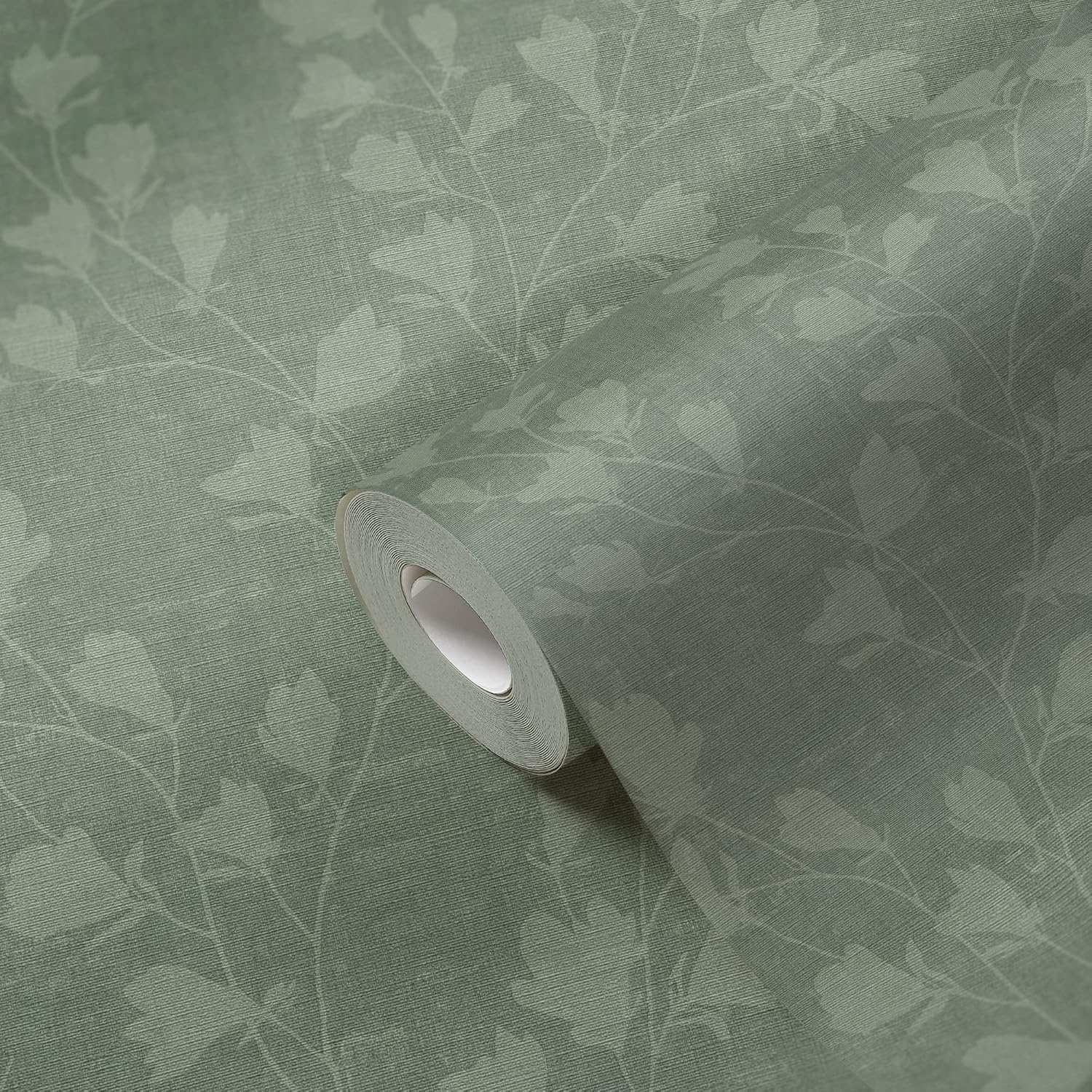 Wallpaper Floral Green Eucalyptus Mint A.S. Création Nara 387473 Wallpaper, Leaf Vine, Fiberwallpaper, 10.05m x 0.53m, Made in Germany