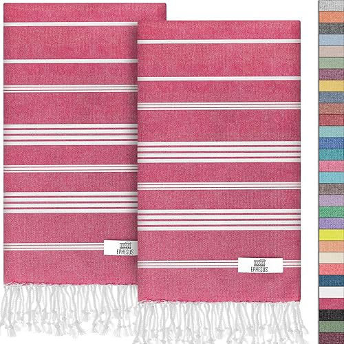 Miniatura 76 de Toallas de mano – Juego de 2 18" x 30" – Toalla de mano turca decorativa para baño, cocina, invitados, cara, cabello, té, paño de cocina