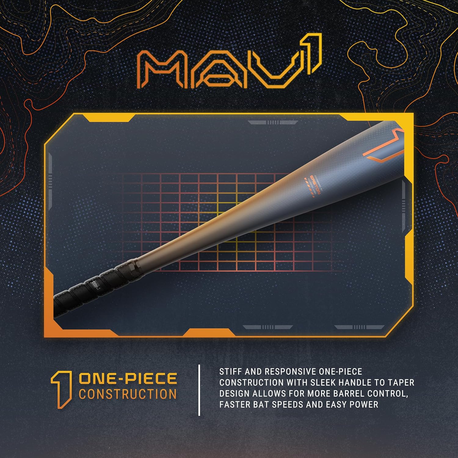 Easton 2025 | MAV1 Baseball Bat | BBCOR | -3 Drop | 2 5/8" Barrel | 1 Pc. Alloy