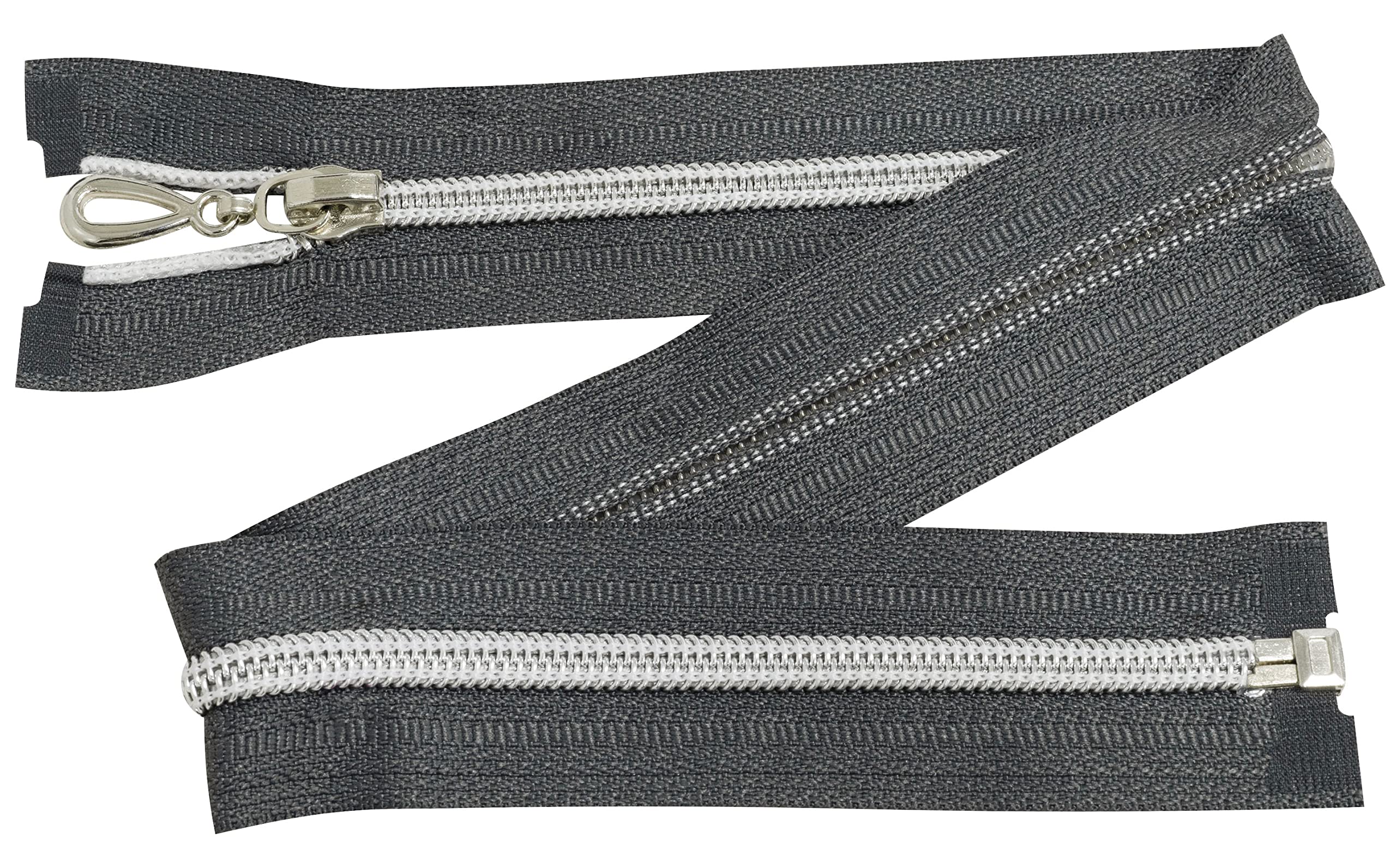 6 Cerniere Lampo Spirale N°5 80cm Aerzetix - Separabili Grigio Scuro
