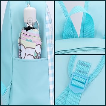 Roffatide Cartoon Cinnamoroll All Over Print Checkered Casual Backpack Cute Backpack Travel Bike Rucksack Hiking Backpack Blue