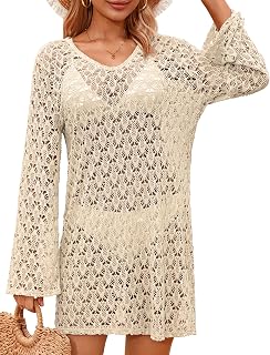 Totatuit Swimsuit Coverup for Women Crochet Bikini Bathing Suits Swimwear 2026 Summer Vacation V Neck Beach Cover Up Dress