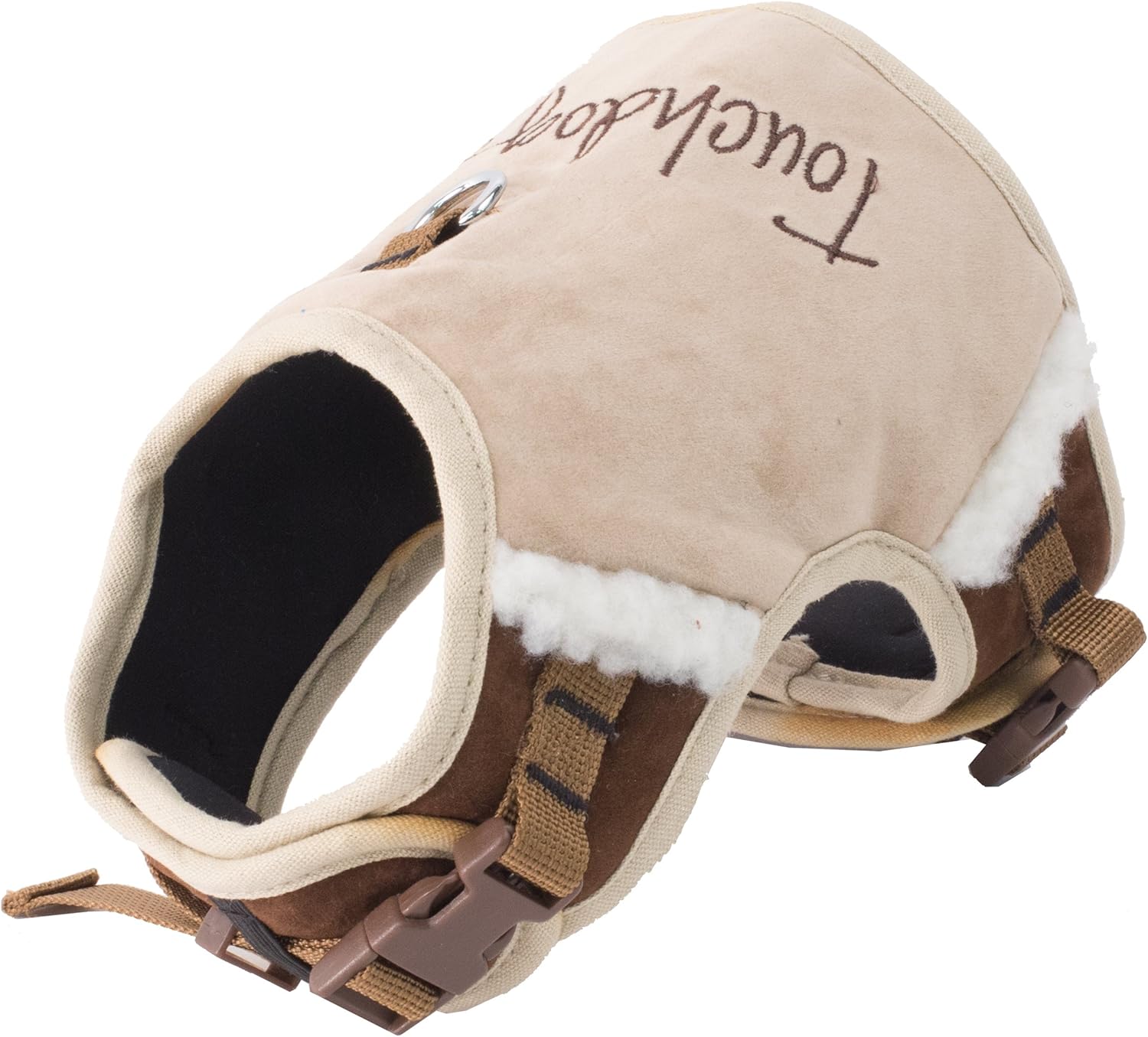 TOUCHDOG 'Tough-Boutique' Adjustable Fashion Designer Pet Dog Harness and Leash Combination, Large, Light Sand Brown
