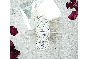 100 Pack Pre-made Clear Confetti Bags with Foil &quot;Throw Me&quot; Stickers