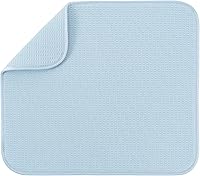 Vista 39 de S&T INC. Tapete de microfibra para secado de platos, reversible y absorbente para cocina, de 16 x 18 pulgadas, color negro