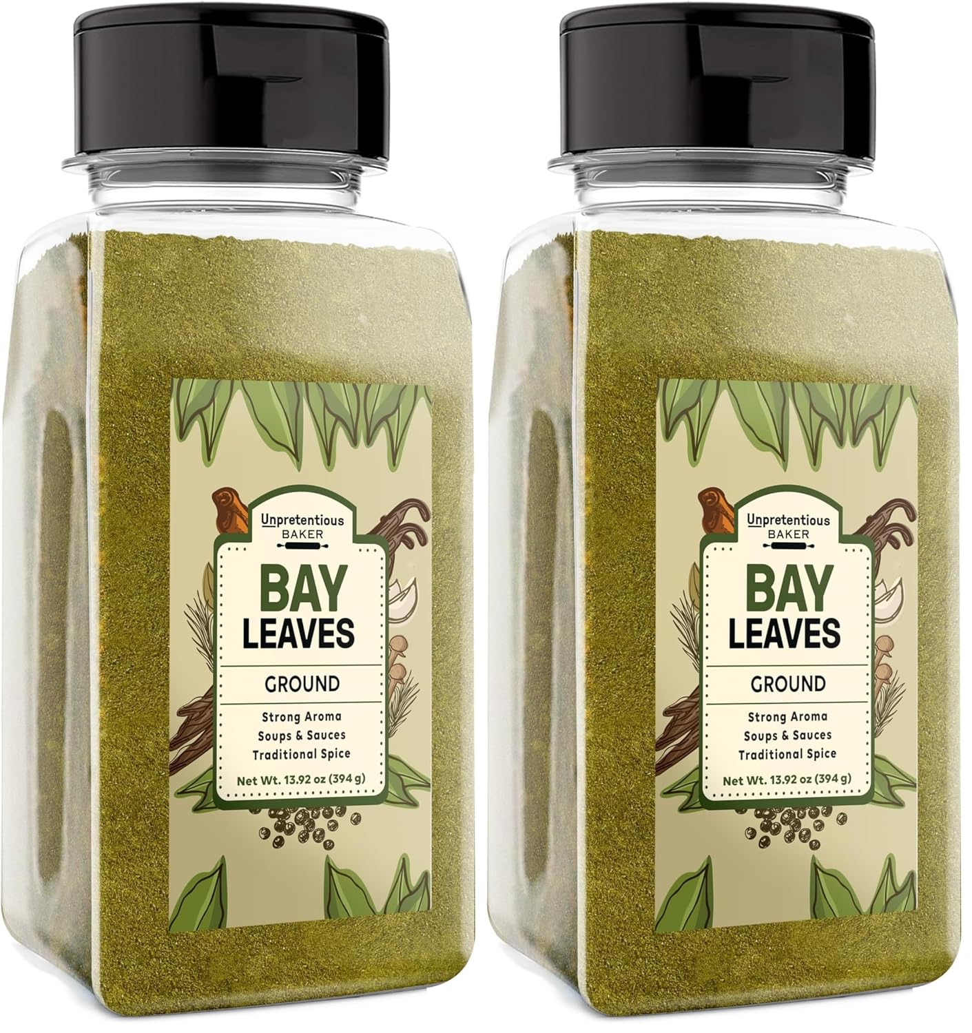 Unpretentious Ground Bay Leaves, 4 Cups, Non GMO, Kitchen Spice, Strong Aroma (Pack of 2)