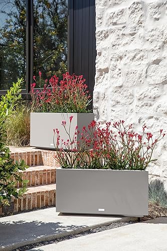 Miniatura 4 de Veradek Block Series Long Box Planter - Large Rectangular Planter for Indoor or Outdoor Patio/Porch Durable All-Weather Use with Drainage Holes