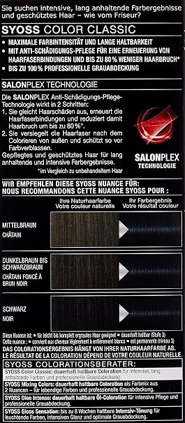 Syoss Hair Colour 1-4 Blue Black Pack of 3 (3 x 115 ml)