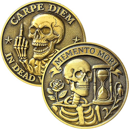 Memento Mori Challenge Coin Carpe Diem Ficha de bolsillo Regalo motivacional