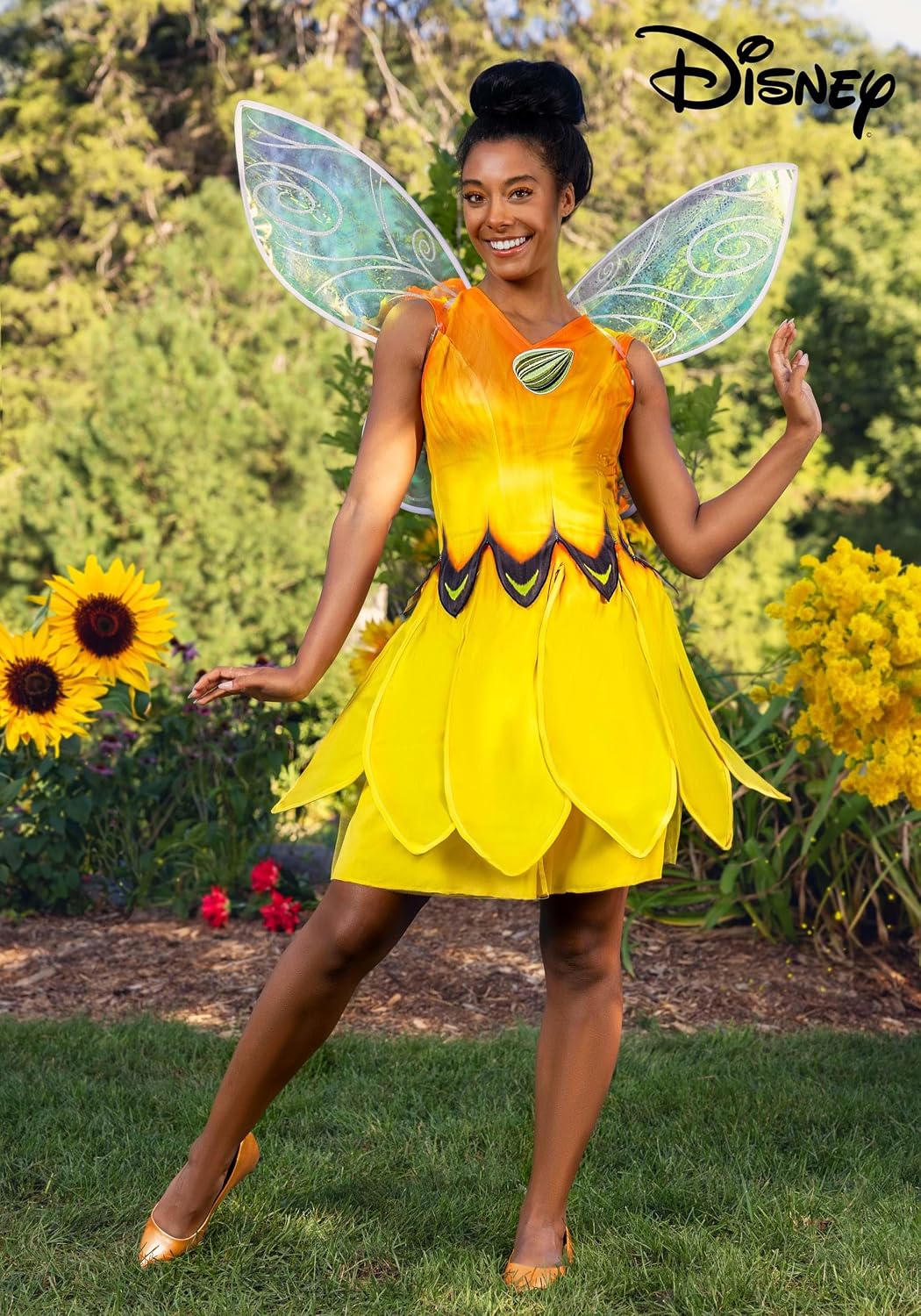 Adult Disney Fairies Iridessa Costume for Women - Officially Licensed Tinker Bell Fairy Outfit with Wings, Skirt & Shirt