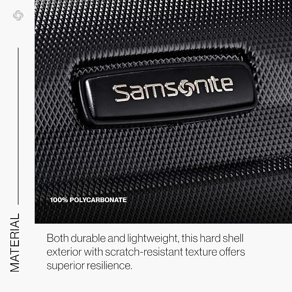 Samsonite Omni PC Hardside Expandable Luggage with Spinner Wheels, Black, 2-Piece Set (20/24)