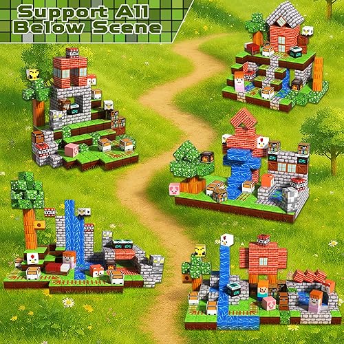 Miniatura 3 de 200 bloques magnéticos  Bloques de construcción magnéticos de bosque, imanes apilables para niños, imanes fuertes, juguete sensorial para juguetes