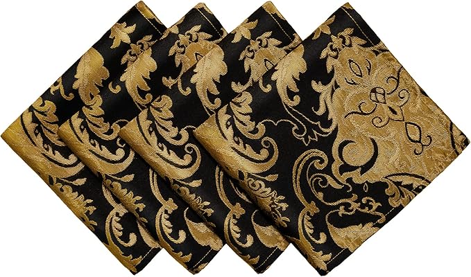 Servilletas de Tela Lujo 18x18 pulgadas, 4 Unidades Negro Jacquard miniatura 7