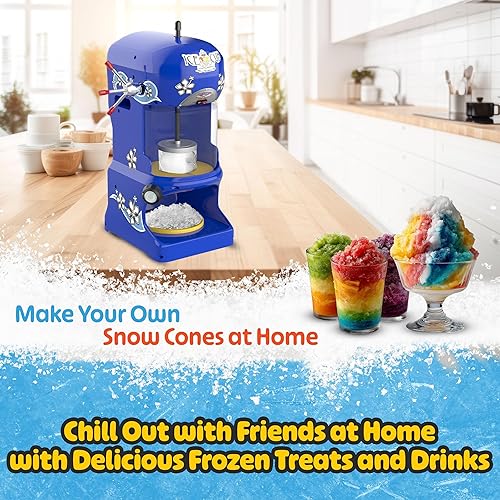 Miniatura 3 de Great Northern Popcorn Company Premium Quality Ice Cub Shaved Ice Machine Commercial Ice Shaver, Blue, 1/3 hp, 6057 Ice Cub Shaver