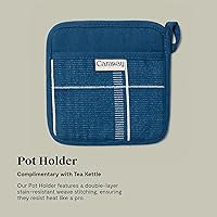 Vista 4 de Caraway Hervidor de té silbante de 2 cuartos de galón, olla de té duradera de acero inoxidable, hervido rápido, agnóstico para estufa, no tóxico