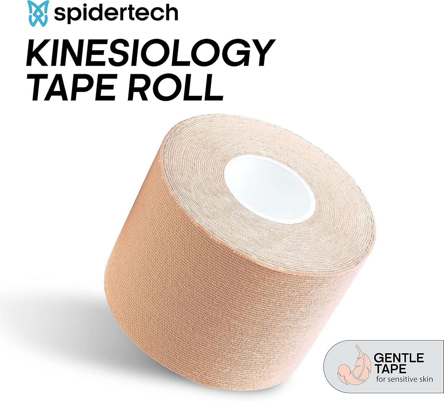 SpiderTech Gentle-Therapeutic Kinesiology Tape Roll for Hyper Sensitive and Radiated Skin 2"x16.4'50mmx5m - Image 2