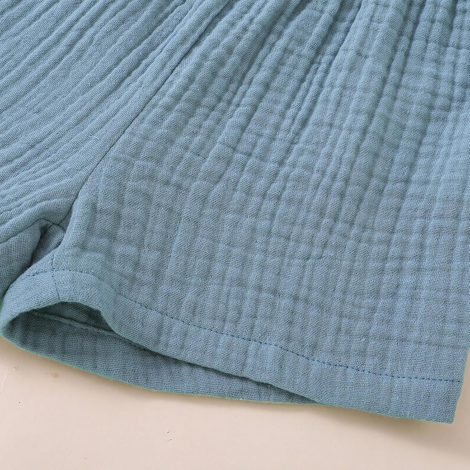 Baby Boys Clothes Set Toddler Infant Boys Button-down Shirt Tops + Cotton Gauze Shorts Summer Outfit 2PCS with Pockets - Image 6