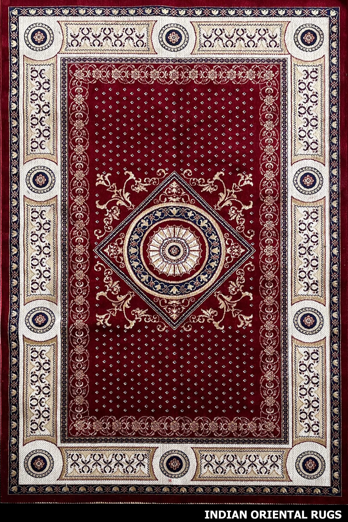 INDIAN ORIENTAL RUGS Traditional Persian Design Silk Touch Carpets for Living Room-Bedroom & Hall ( Versace RED, 4 X 6 )