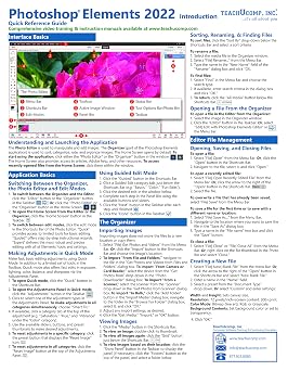 Adobe Photoshop Elements 2022 Introduction Quick Reference Training Tutorial Guide Cheat Sheet of Instructions, Tips & Shortcuts - Laminated Card