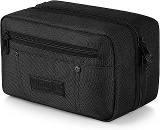 Wrangler Toiletry Bag for Men, Travel Shaving Dopp Kit, Oxford Fabric Tech Kit Bathroom Organizer, Gifts for Men, Black
