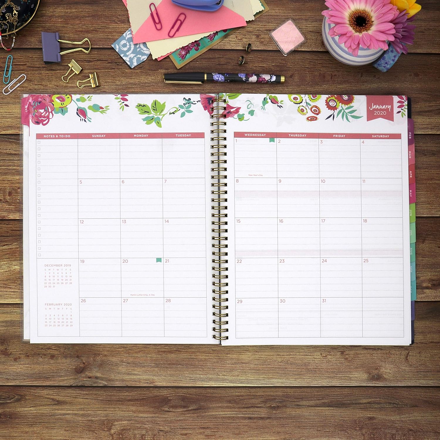 Day Designer for Blue Sky 2020 Weekly & Monthly Planner, Flexible Cover, Twin-Wire Binding, 8.5" x 11", Peyton Navy