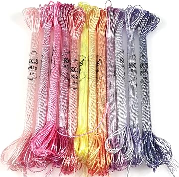 KCS 6-Strand Cross Stitch Metallic Variegated Pearl Shiny Embroidery Floss 12 Skeins # 2