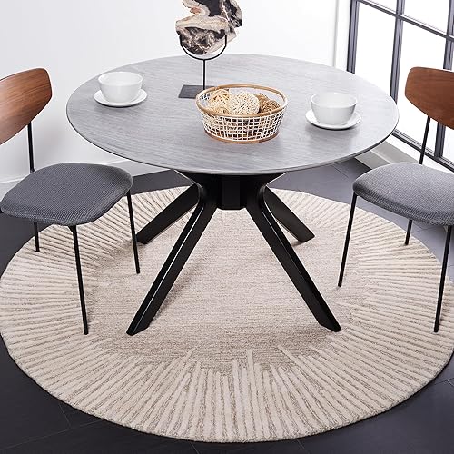 SAFAVIEH Abstract Collection - Alfombra de pasillo de 2 pies 3 pulgadas x 6 pies, natural y marfil, lana hecha a mano, ideal para zonas de alto