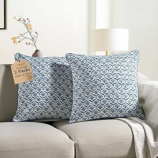 CPC Throw Pillow Covers for Couch, 18x18 Inch Decorative Couch Pillows f...