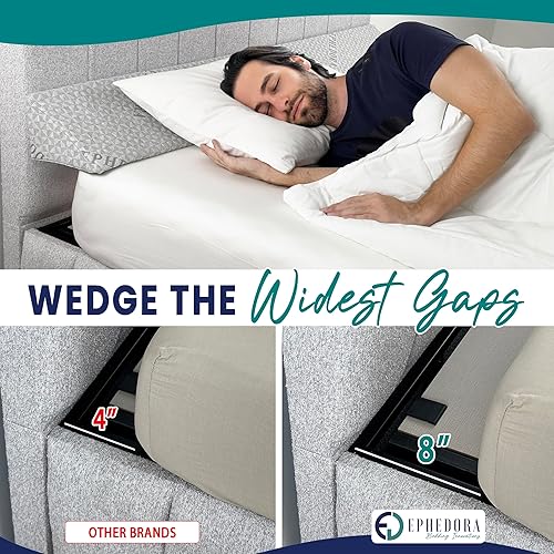 Miniatura 5 de Almohada triangular de cuña para espacio de cabecero (0-8 pulgadas), llena el espacio entre el colchón y el cabecero, relleno de huecos de cama