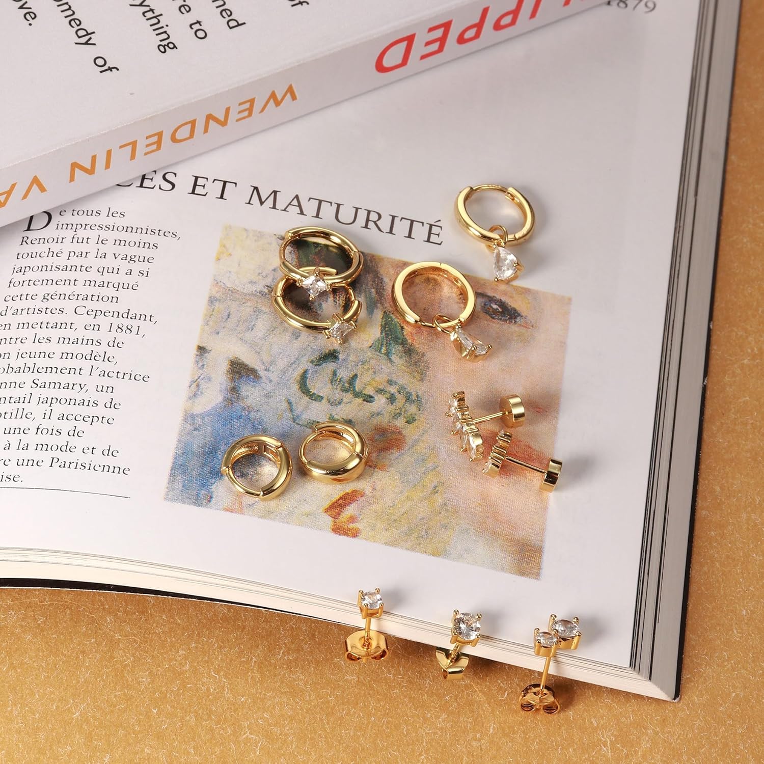 Sterling Silver Post Earrings for Women - Hypoallergenic Cartilage Earrings Dainty 14K Gold Plated Stud Huggie Hoop Earrings Dangle Chain Earrings Gold Plated Jewelry - Image 7