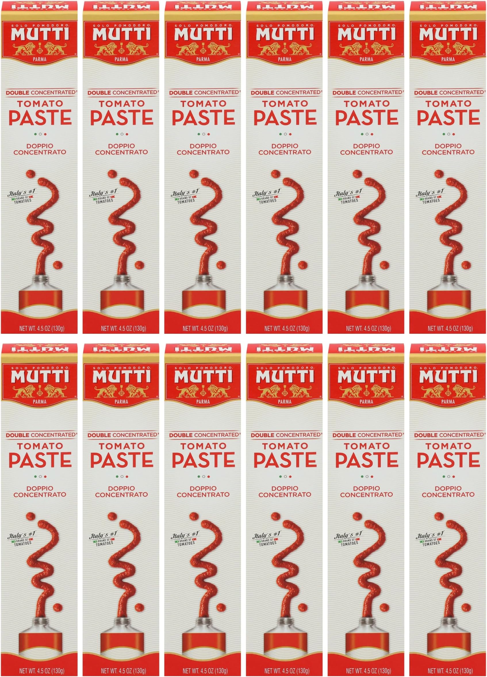 Mutti Double Concentrated Tomato Paste 4.5oz Tube | 12 Pack | #1 in Italy