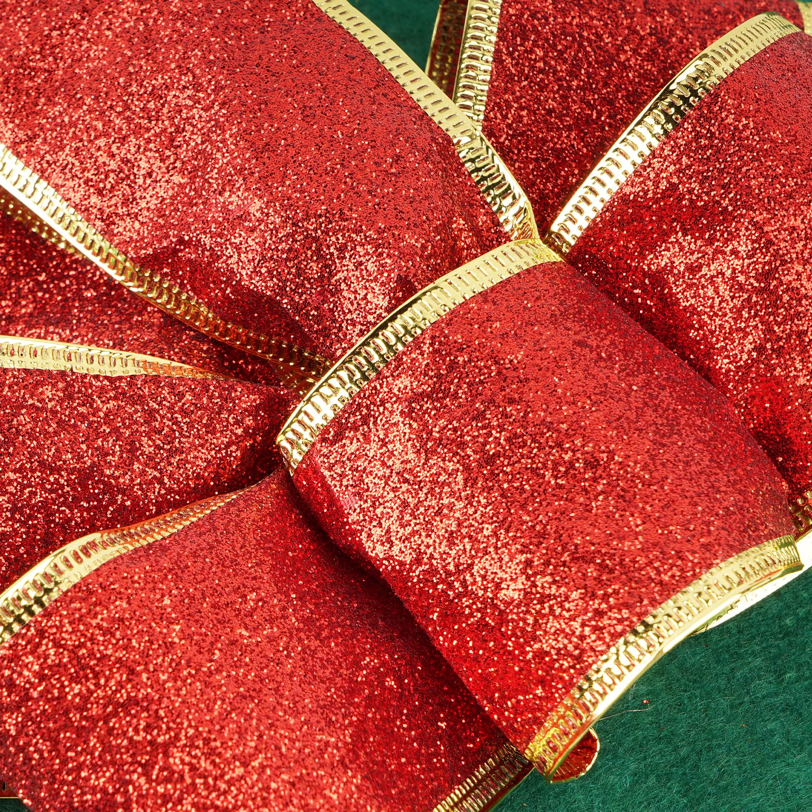 100 Mini Fiocchi Di Natale BETESSIN, 4 Cm, Mix Quadri Rossi E Juta, Per Albero E Regali