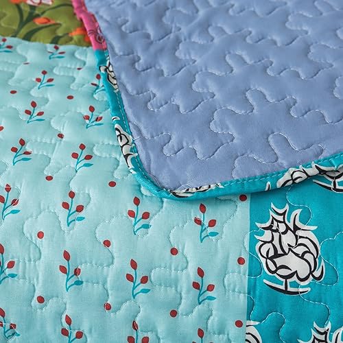 Miniatura 7 de SLPR All is Bright - Manta acolchada de 50 x 60 pulgadas, colcha ligera de verano con diseño de retazos coloridos para sofá y cama, edredón de