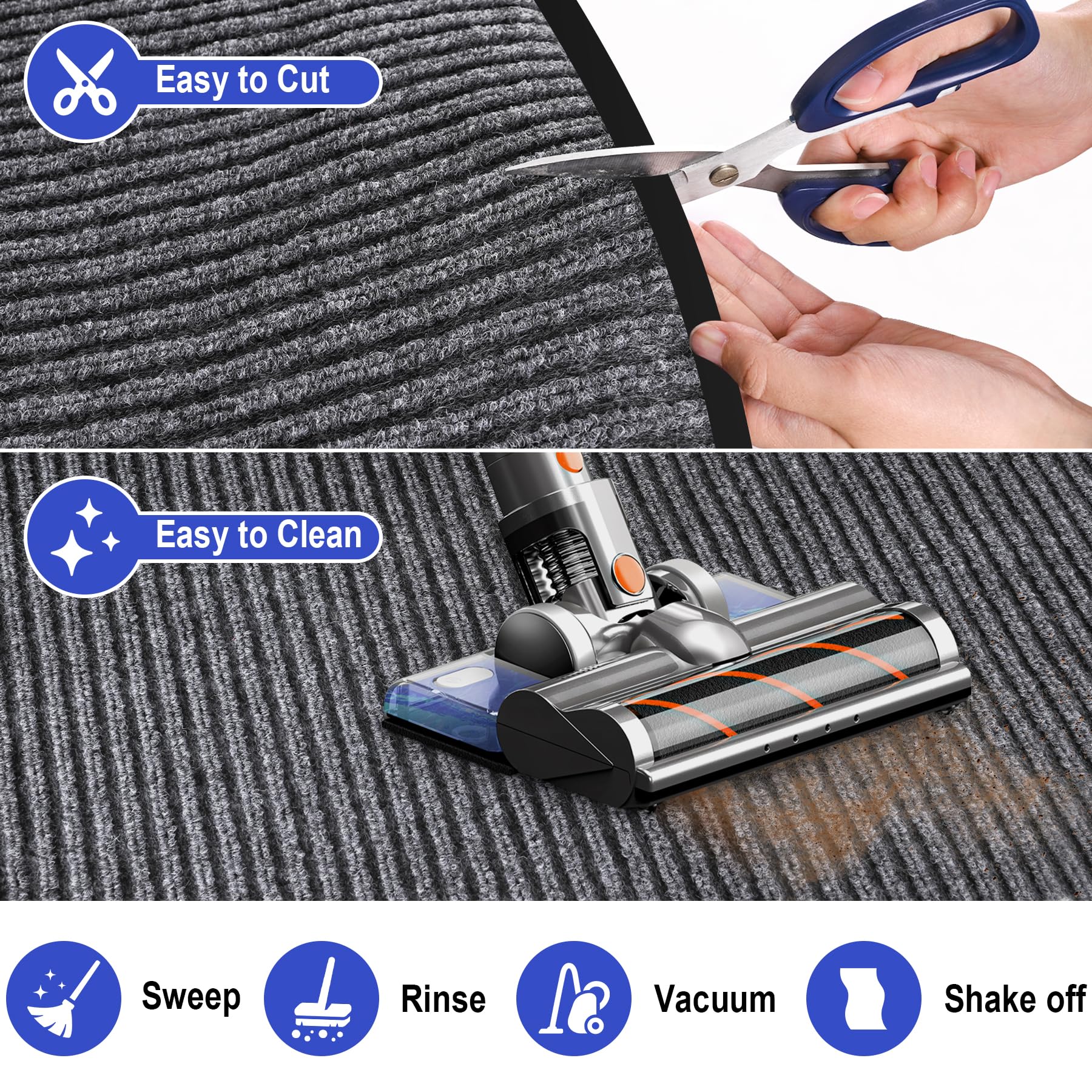 ToLanbbt Commercial Floor Mat 3' x 5' Front Door Mat Extra Large, Industrial Hallway Runner Rug Heavy Duty Outdoor Indoor Utility Mat Low Profile Entryway Carpet Non Slip Backing for Home Office — Amazon image 7