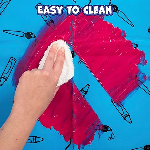 Miniatura 4 de READY 2 LEARN Tapete desordenado | Protege mesas y suelos mientras haces manualidades | Tapete lavable para silla alta | Impermeable | Reutilizable