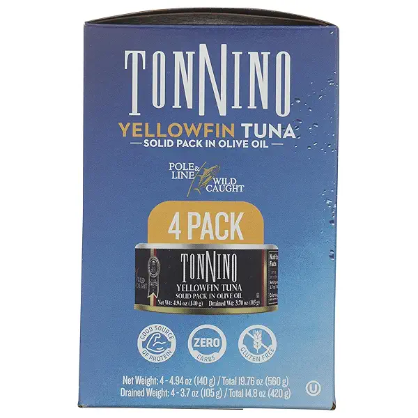 Tonnino Tuna Yellowfin Olive Oil Pole Link 4Ct, 19.76 Ounce 5