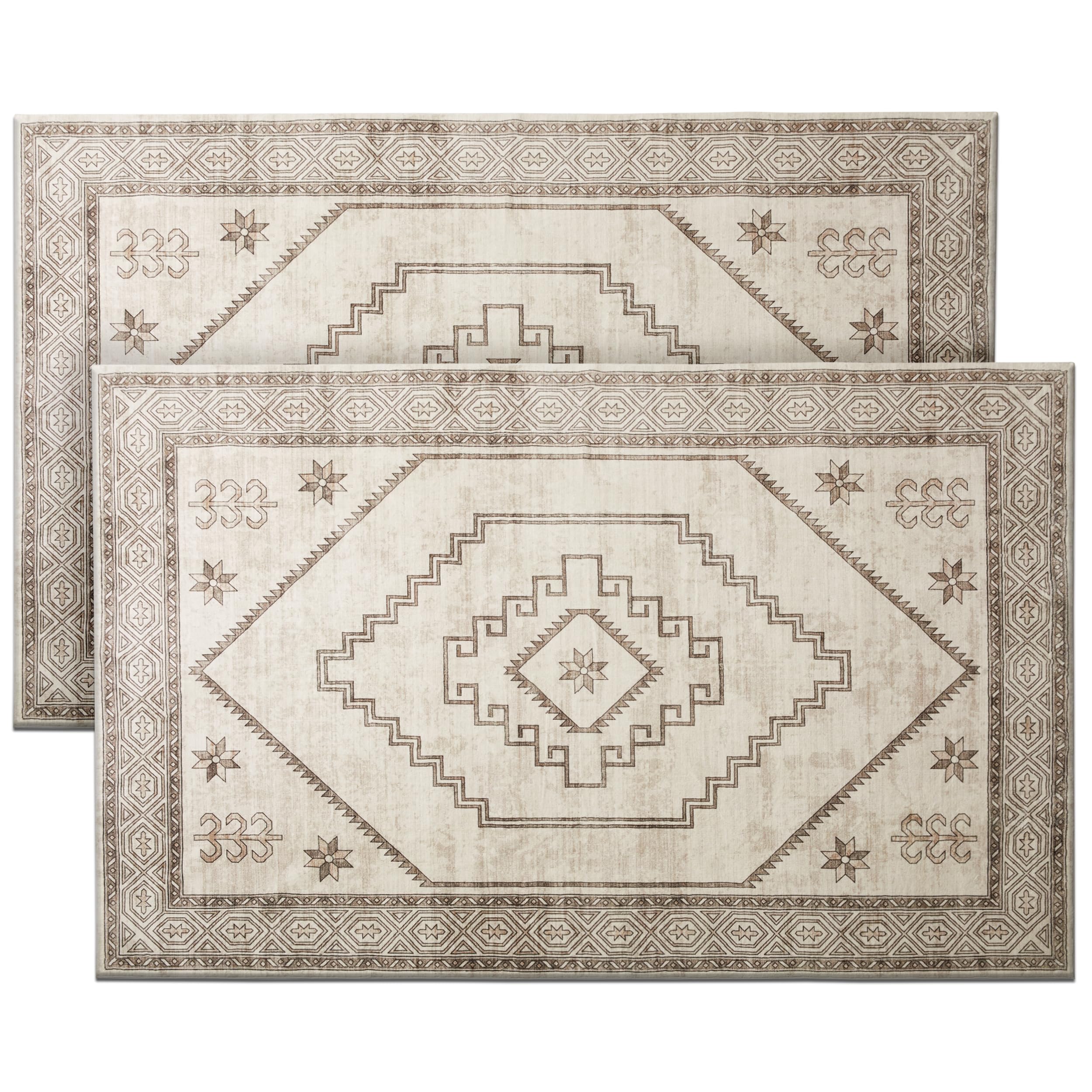 Hafaa Door mat 60x110 cm 2 Pack Indoor Outdoor Doormats Machine Washable Non Slip - Super Soft Heavy Duty Kitchen Floor Mat Dirt Trapper Entrance Mat, Radiant