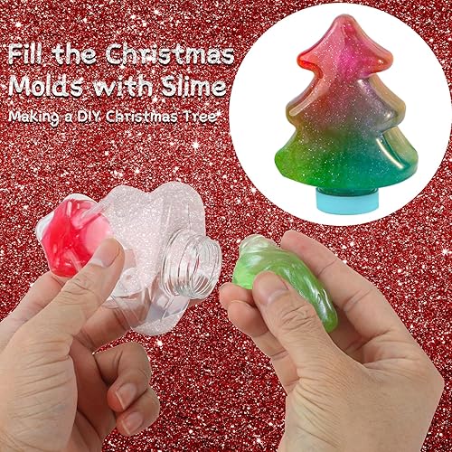 Miniatura 7 de Kit de 48 piezas de slime de mantequilla de 3 libras para niños, kit de fabricación de slime de Navidad para niñas y niños con cristal, arcilla y