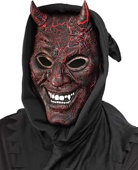 Amazon.com: Fun World Devil/Smoldering Mask Adult Costume, Multi