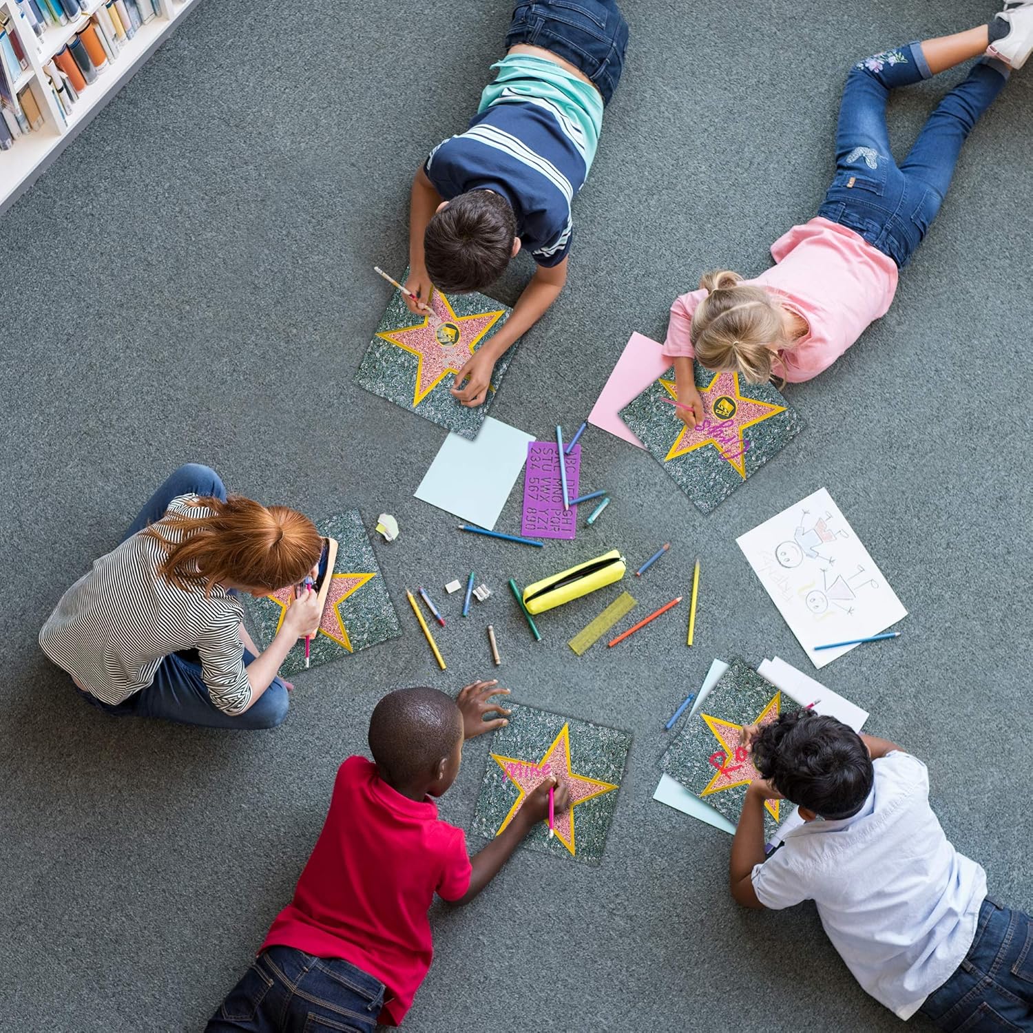 Windy City Novelties 12-Pack Customizable Hollywood Stars of Fame Decal Kit with Marker – 11” x 11” Clings for Party Decor, Movie Nights, and Events - Image 3